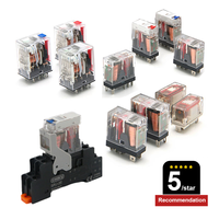 Modul Relay Miniatur Transparan 110V AC dengan Soket Basis, Normal Terbuka