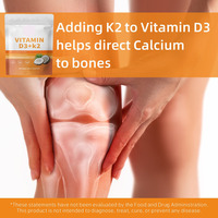 Gélules HDK Vitamine D3 K2 10000 UI avec 200 mcg MK-7 Huile de Coco Soutien Osseux Immunitaire Musculaire Supplément OEM ODM Marque Privée
