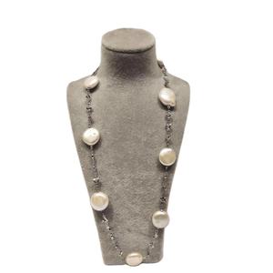 Hot Selling 92.5 Purity <b>Silver</b> Chain Vintage Freshwater Baroque <b>Coin</b> Pearl <b>Necklace</b> Fancy Fine Beaded <b>Necklaces</b> - Product Image 1