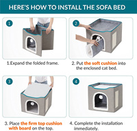 Pas cher confortable portable pliable stockage chat maison nid lit maison pour chats d'intérieur