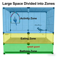 Nouvelle arrivée Cage à oiseaux en plexiglas pour pinson Petite taille Vue claire Facile à nettoyer Utilisation en intérieur Cage à oiseaux pour pinson Cage à pinson