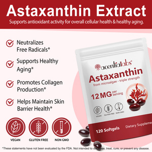 Integratori Antiossidanti Premium di Astaxantina Acentiallabs, Capsule di Astaxantina in Softgel a Marchio Privato per la Salute di Occhi, Articolazioni e Pelle - Product Image 2