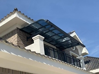 Auvent moderne en alliage d'aluminium pour terrasse et cour extérieure, pare-soleil et anti-pluie en polycarbonate, installation facile, haute luminosité