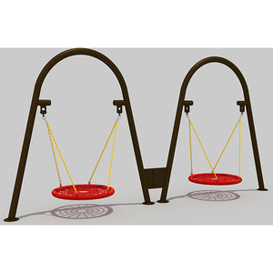 Qiaoqiao trẻ em thiết kế mới con hươu cao cổ ngoài trời công viên thép đôi đu để bán - Product Image 3