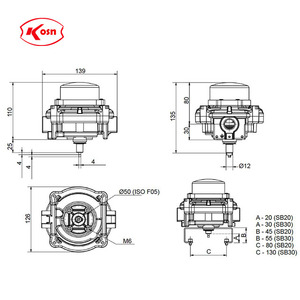 Interrupteur à fin de course SPDT en aluminium moulé sous pression Soldo SK, série SK01200-2NX21A3, avec contacts argentés - Product Image 4