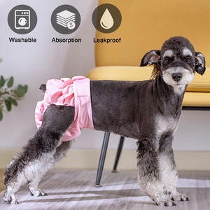 Almohadilla para orina de mascotas, pañales femeninos con volantes de flujo, lavables, absorción de secado rápido, bragas impermeables a prueba de fugas para perros - Product Image 6