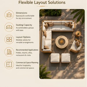 Set Divano Moderno da Esterno <span class=keywords><strong>in</strong></span> Teak per Hotel, Patio, Resort, Villa - Mobili da Giardino <span class=keywords><strong>in</strong></span> <span class=keywords><strong>Legno</strong></span> Massello con <span class=keywords><strong>Poltrona</strong></span> - Product Image 5