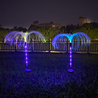 Luces Solares Decorativas de Fibra Óptica Impermeables para Exterior, Luz de Noche para Jardín en Forma de Medusa