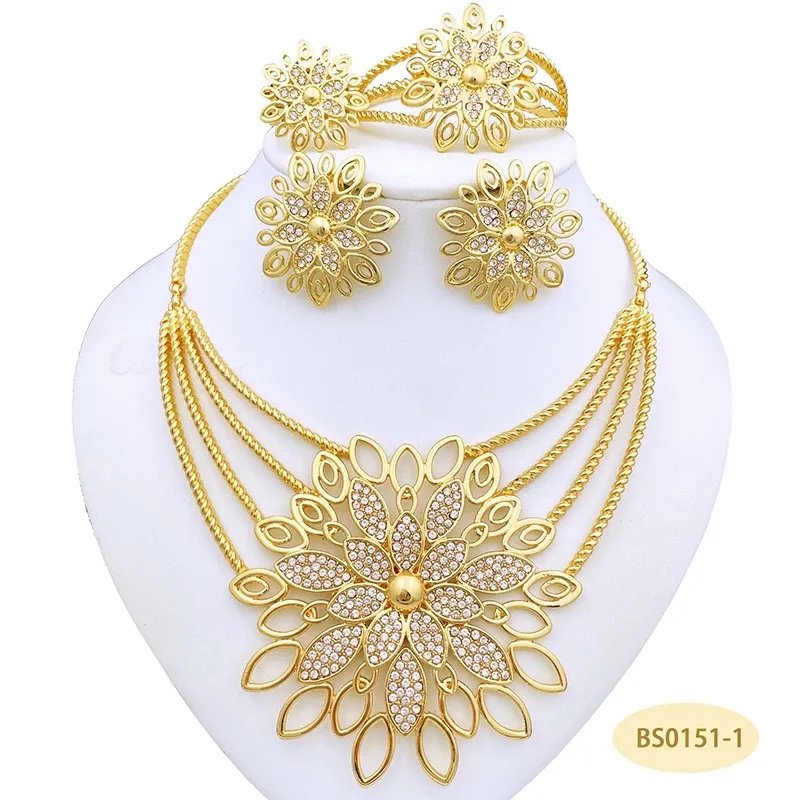 Domineering arabic jewelry set exquisite jewelry sets gold elegance guaranteed jewelry set woman