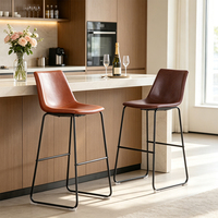 Tabouret de bar moderne réglable en cuir PU ANJI YIBO avec structure métallique, design nordique de luxe pour bar à domicile