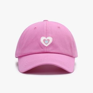 Wholesale Custom Logo Y2K Aesthetic Pink Heart Embroidery Cotton Baseball Cap Unstructured Soft Top <b>Dad</b> <b>Hat</b> for Women Girls - Product Image 3