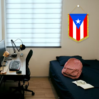 Mini drapeaux de voiture 20x30cm, drapeaux de Porto Rico, accessoires de décoration murale, petits ornements à suspendre