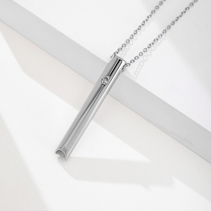 Hot Selling Men's Diamond-Studded Stainless Steel Silver/Gold Plated Hip Hop Meditation Whistle <b>Necklace</b> Pendant Breath - Product Image 3