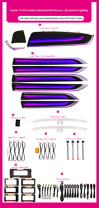 Sjc ไฟสร้างบรรยากาศท้องฟ้าติดดาว64ดวงสำหรับ Toyota <span class=keywords><strong>Alphard</strong></span>/Vellfire 2015-2023 rhd/lhd แบบไดนามิกซิมโฟนีชุดไฟ<span class=keywords><strong>ภายใน</strong></span>บรรยากาศ - Product Image 6