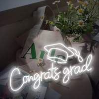 Lampes néon LED personnalisées pour dropshipping, enseigne néon LED « Félicitations diplômé », décoration pour fête de remise de diplôme