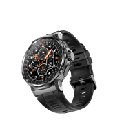 V69 jam tangan pintar bulat 1.85 inci, untuk olahraga, kustom, tombol, denyut jantung, panggilan, pengingat, jam tangan cerdas 2024