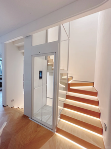 Lift Rumah Hidrolik Modern Konstruksi Aluminium Baja-<span class=keywords><strong>Elevator</strong></span> Rumah Hemat Energi Dilengkapi Kontrol Aplikasi Seluler Beban 400kg - Product Image 3