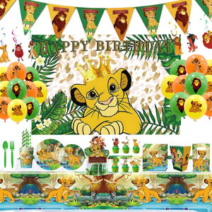 Decoraciones para Fiesta de Cumpleaños de Niño con Temática del <span class=keywords><strong>Rey</strong></span> León, Vasos de Papel, Platos, Mantel, Globos para Niños, Artículos de Decoración para Baby Shower - Product Image 1