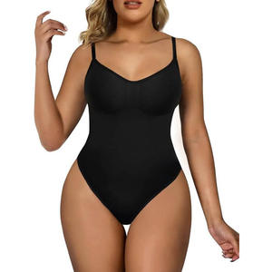 Combinaisons d'entraînement de la taille pour femmes une pièce grande taille Slip amincissant complet Shapewear Tummy Control Tops Seamless Thong Bodysuit - Product Image 6