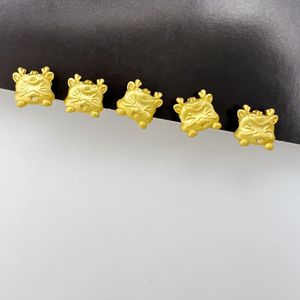 Alloy Zodiac Rabbit <b>Beads</b> With <b>Large</b> Hole For Bracelet Making Chinese Style Auspicious Pattern Plated Metal Jewelry Accessories - Product Image 1