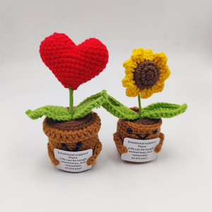 Mini Maceta de Ganchillo con Girasol y Corazón, Regalo Positivo de Incentivo <span class=keywords><strong>para</strong></span> Graduación o Pascua, Decoración de Escritorio, Llavero de Navidad - Product Image 3