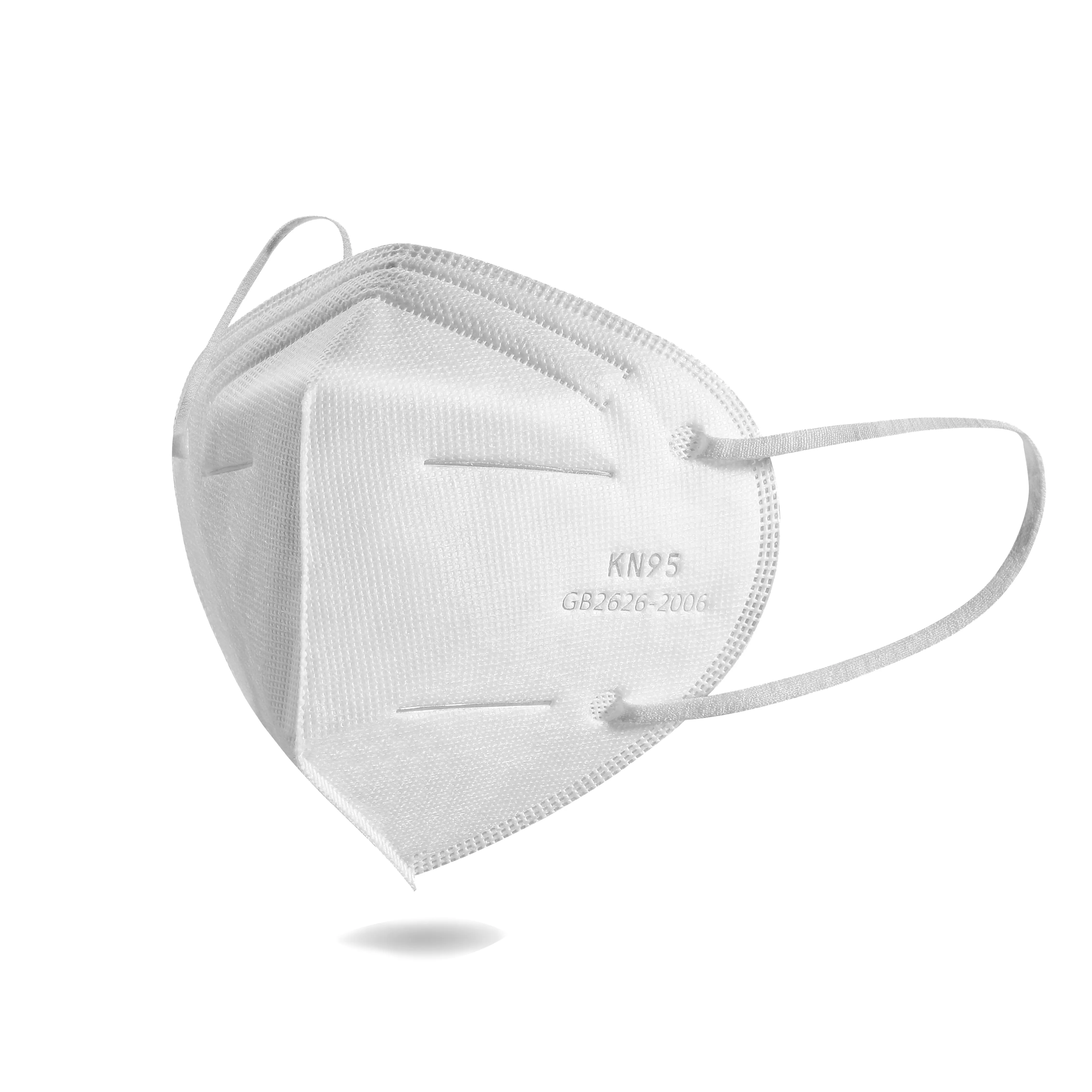 Mascarilla facial protectora KN95, máscara de 5 capas en blanco, lista de GB 2626-2006, color blanco