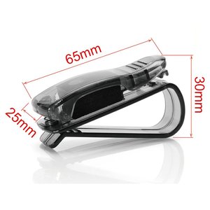 Porta occhiali parasole per auto con Clip per occhiali di colore nero e porta biglietti-auto e moto/accessori per auto - Product Image 2