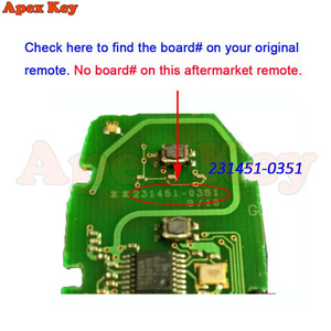 231451-0351 Télécommande intelligente pour voiture 314,3 MHz pour Toyota Avalon 2019 2020 2021 Camry 2018 19 20 21 2022 2023 HYQ14FBC - Product Image 2