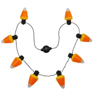 Party decoration Halloween Flashing LED pendant necklace LED Light Up Christmas Bulb Necklace String Light Party Favors