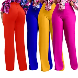 D359 Latest Design Fashion Temperament Casual Wide Leg Pants Women African Pants For Ladies