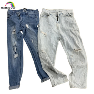 Jeans en denim d'occasion Y2K pour femmes, pantalons déchirés à la mode, jeans usagés à genoux déchirés, vente en gros à prix réduit - Product Image 4
