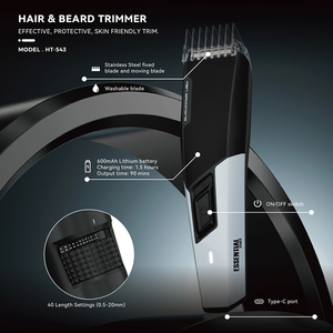 Kit de toilettage pour homme 8 en 1, rasoir électrique professionnel, tondeuse à barbe et à poils de nez avec batterie Li-ion, anglais - Product Image 3