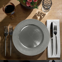 Assiette de présentation ronde en plastique de style Instagram, vintage européen, luxe léger, pour banquets d'hôtel, mariages, et rangement de bijoux et de graines de melon