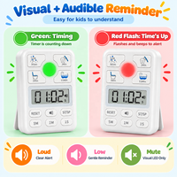 Minuteur numérique de routine pour enfants pour la salle de bain, avec affichage LCD, compte à rebours pour le brossage des dents, le lavage des mains, la douche, IPX4, personnalisable OEM