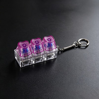 Porte-clés anti-stress à 3 boutons, clavier miniature, pendentif de sac, jouet de décompression à axe transparent pour PC, cadeau