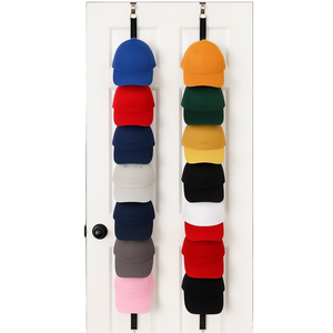 <strong>Jokari</strong> Steel Over-the-Door Hat Rack Organizer 4-Pack Holds 32 Baseball Caps/Snapbacks/Fitted Hats Adjustable Hooks - Product Image 1