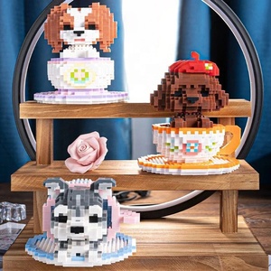 Micro diamant bloc Animal tasse à thé chien modèle mignon minuscule tasse à thé caniche Shiba Papillon maltais Schnauzer Bichon plastique <span class=keywords><strong>Nanobrick</strong></span> - Product Image 4