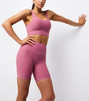 Shorts de sport pour femmes, shorts de course athlétiques, shorts de fitness, shorts de yoga en nylon, ensemble de yoga 2 pièces