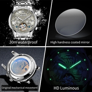 Montre Homme OLEVS 7088 de Luxe Étanche Squelette Automatique HD Tendance Affaires Mécanique Reloj Hombre pour le Dropshipping - Product Image 3