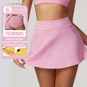 Individuelles Logo Röcke solide sexy Trainingskleidung Shorts Röcke Kleid Sport Fitnessstudio Tennis schnell trocknend atmungsaktive Yoga-Röcke - Product Image 1
