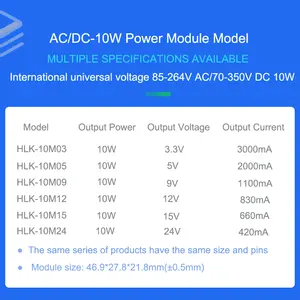 יחיד פאזי Hi-Link מקורי 10W 24V HLK-10M24 10w 24v בית חכם מיתוג מודול ספק כוח AC dc מודול אינטליגנטי