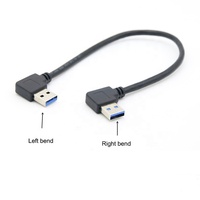 Cable de Datos USB 3.0 de Ángulo Izquierdo de 90 Grados a Ángulo Recto USB 3.0 Macho, Carga Rápida 3A, Núcleo de Cobre Puro, Blindaje Trenzado, 12 Meses de Garantía