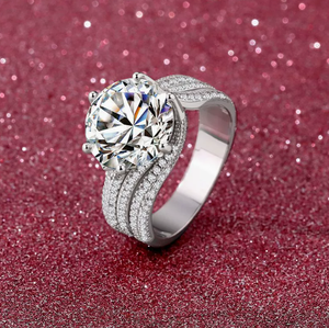 Bague en Moissanite 10 carats, style Destin des <span class=keywords><strong>Trois</strong></span> Vies, en argent sterling – Offre Spéciale - Product Image 1