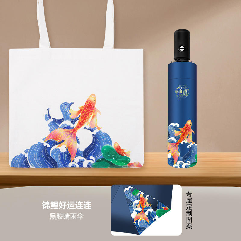 Parapluie/sac en toile bleu simple