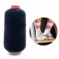 Benang Karet 90/75 Elastisitas Baik untuk Kaos Kaki # Benang Rajut 90% Poliester Berlapis Karet