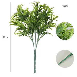 Goede Selling Struiken Struiken Panel Kunstmatige Groene Single Stem Plant Bladeren Ramas De Uvas Artificiales