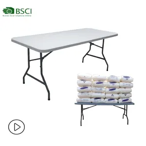 Folding Table Plastic 6 Ft Heavy Duty Table Camping Working Table Indoor Outdoor Party