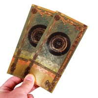 Carte souvenir personnalisée en feuille d'or PET, carte de collection