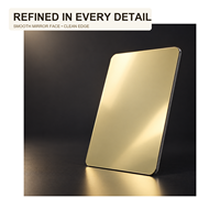 Panneau composite en aluminium miroir couleur or champagne pour revêtement mural intérieur