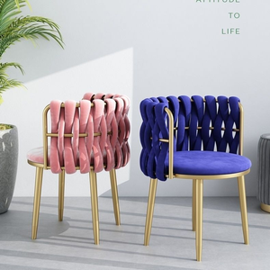 Silla de manicura, silla de maquillaje, silla para invitados, silla de maquillaje nórdica, silla de tocador para dormitorio y sala de estar, silla de tocador de lujo ligero - Product Image 4